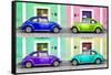 ¡Viva Mexico! Collection - Four VW Beetle Cars with Colors Street Wall-Philippe Hugonnard-Framed Stretched Canvas