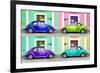 ¡Viva Mexico! Collection - Four VW Beetle Cars with Colors Street Wall-Philippe Hugonnard-Framed Photographic Print