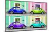 ¡Viva Mexico! Collection - Four VW Beetle Cars with Colors Street Wall-Philippe Hugonnard-Mounted Photographic Print
