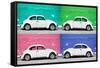 ¡Viva Mexico! Collection - Four VW Beetle Cars-Philippe Hugonnard-Framed Stretched Canvas