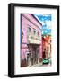 ¡Viva Mexico! Collection - Green Taxi in the street of Guanajuato-Philippe Hugonnard-Framed Photographic Print