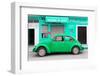 ¡Viva Mexico! Collection - Green Volkswagen Beetle Car-Philippe Hugonnard-Framed Photographic Print