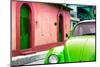 ¡Viva Mexico! Collection - Green VW Beetle Car and Colorful House-Philippe Hugonnard-Mounted Photographic Print