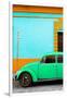 ¡Viva Mexico! Collection - Green VW Beetle Car and Colorful Wall-Philippe Hugonnard-Framed Photographic Print