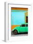 ¡Viva Mexico! Collection - Green VW Beetle Car and Colorful Wall-Philippe Hugonnard-Framed Photographic Print