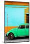 ¡Viva Mexico! Collection - Green VW Beetle Car and Colorful Wall-Philippe Hugonnard-Mounted Photographic Print