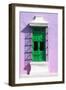 ¡Viva Mexico! Collection - Green Window and Mauve Wall in Campeche-Philippe Hugonnard-Framed Photographic Print