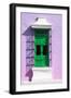 ¡Viva Mexico! Collection - Green Window and Mauve Wall in Campeche-Philippe Hugonnard-Framed Photographic Print