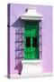 ¡Viva Mexico! Collection - Green Window and Mauve Wall in Campeche-Philippe Hugonnard-Stretched Canvas