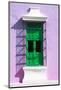 ¡Viva Mexico! Collection - Green Window and Mauve Wall in Campeche-Philippe Hugonnard-Mounted Photographic Print