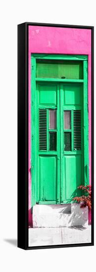 ¡Viva Mexico! Collection - Green Window and Pink Wall-Philippe Hugonnard-Framed Stretched Canvas