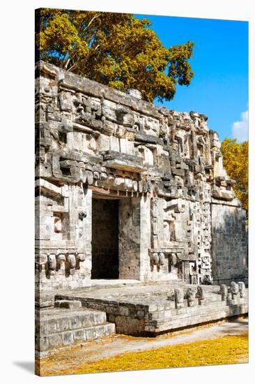 ¡Viva Mexico! Collection - Hochob Mayan Pyramids with Fall Colors II - Campeche-Philippe Hugonnard-Stretched Canvas