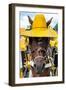 ¡Viva Mexico! Collection - Horse with a straw Hat II - Izamal Yellow City-Philippe Hugonnard-Framed Photographic Print