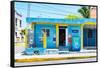 ¡Viva Mexico! Collection - "La Esquina" Blue Supermarket - Cancun-Philippe Hugonnard-Framed Stretched Canvas