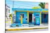 ¡Viva Mexico! Collection - "La Esquina" Blue Supermarket - Cancun-Philippe Hugonnard-Stretched Canvas