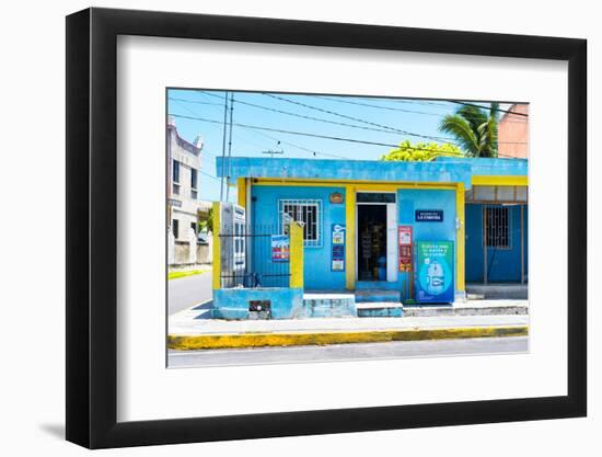 ¡Viva Mexico! Collection - "La Esquina" Blue Supermarket - Cancun-Philippe Hugonnard-Framed Photographic Print