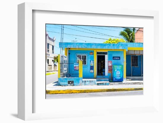 ¡Viva Mexico! Collection - "La Esquina" Blue Supermarket - Cancun-Philippe Hugonnard-Framed Photographic Print