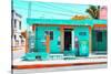 ¡Viva Mexico! Collection - "La Esquina" Coral Green Supermarket - Cancun-Philippe Hugonnard-Stretched Canvas