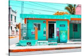 ¡Viva Mexico! Collection - "La Esquina" Coral Green Supermarket - Cancun-Philippe Hugonnard-Stretched Canvas