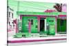 ¡Viva Mexico! Collection - "La Esquina" Green Supermarket - Cancun-Philippe Hugonnard-Stretched Canvas