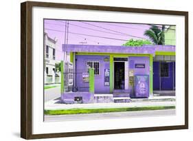 ¡Viva Mexico! Collection - "La Esquina" Purple Supermarket - Cancun-Philippe Hugonnard-Framed Photographic Print