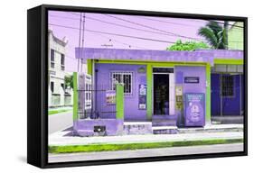 ¡Viva Mexico! Collection - "La Esquina" Purple Supermarket - Cancun-Philippe Hugonnard-Framed Stretched Canvas