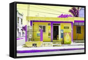 ¡Viva Mexico! Collection - "La Esquina" Yellow Supermarket - Cancun-Philippe Hugonnard-Framed Stretched Canvas