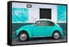 ¡Viva Mexico! Collection - Light Blue VW Beetle Car and American Graffiti-Philippe Hugonnard-Framed Stretched Canvas