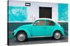 ¡Viva Mexico! Collection - Light Blue VW Beetle Car and American Graffiti-Philippe Hugonnard-Stretched Canvas