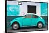 ¡Viva Mexico! Collection - Light Blue VW Beetle Car and American Graffiti-Philippe Hugonnard-Framed Stretched Canvas