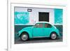 ¡Viva Mexico! Collection - Light Blue VW Beetle Car and American Graffiti-Philippe Hugonnard-Framed Photographic Print