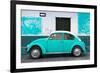 ¡Viva Mexico! Collection - Light Blue VW Beetle Car and American Graffiti-Philippe Hugonnard-Framed Photographic Print