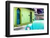 ¡Viva Mexico! Collection - Light Blue VW Beetle Car and Colorful House-Philippe Hugonnard-Framed Photographic Print