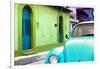 ¡Viva Mexico! Collection - Light Blue VW Beetle Car and Colorful House-Philippe Hugonnard-Framed Photographic Print