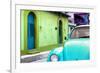 ¡Viva Mexico! Collection - Light Blue VW Beetle Car and Colorful House-Philippe Hugonnard-Framed Photographic Print