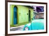 ¡Viva Mexico! Collection - Light Blue VW Beetle Car and Colorful House-Philippe Hugonnard-Framed Photographic Print