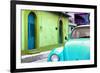 ¡Viva Mexico! Collection - Light Blue VW Beetle Car and Colorful House-Philippe Hugonnard-Framed Photographic Print