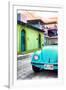 ¡Viva Mexico! Collection - Light Blue VW Beetle Car in a Colorful Street-Philippe Hugonnard-Framed Premium Photographic Print