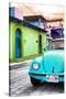 ¡Viva Mexico! Collection - Light Blue VW Beetle Car in a Colorful Street-Philippe Hugonnard-Stretched Canvas