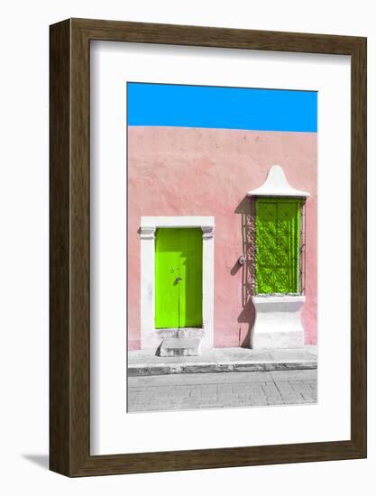 ¡Viva Mexico! Collection - Lime and Salmon Facade - Campeche-Philippe Hugonnard-Framed Photographic Print