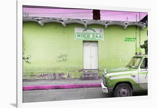 ¡Viva Mexico! Collection - Lime Green Truck-Philippe Hugonnard-Framed Photographic Print