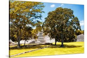 ¡Viva Mexico! Collection - Maya Archaeological Site with Fall Colors - Edzna Campeche-Philippe Hugonnard-Stretched Canvas