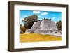 ¡Viva Mexico! Collection - Maya Archaeological Site with Fall Colors II - Edzna Campeche-Philippe Hugonnard-Framed Photographic Print