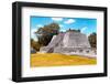 ¡Viva Mexico! Collection - Maya Archaeological Site with Fall Colors II - Edzna Campeche-Philippe Hugonnard-Framed Photographic Print