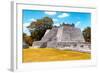 ¡Viva Mexico! Collection - Maya Archaeological Site with Fall Colors II - Edzna Campeche-Philippe Hugonnard-Framed Photographic Print