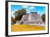 ¡Viva Mexico! Collection - Maya Archaeological Site with Fall Colors II - Edzna Campeche-Philippe Hugonnard-Framed Photographic Print