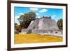 ¡Viva Mexico! Collection - Maya Archaeological Site with Fall Colors II - Edzna Campeche-Philippe Hugonnard-Framed Photographic Print