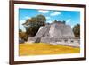 ¡Viva Mexico! Collection - Maya Archaeological Site with Fall Colors II - Edzna Campeche-Philippe Hugonnard-Framed Photographic Print