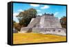 ¡Viva Mexico! Collection - Maya Archaeological Site with Fall Colors II - Edzna Campeche-Philippe Hugonnard-Framed Stretched Canvas