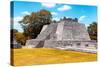 ¡Viva Mexico! Collection - Maya Archaeological Site with Fall Colors II - Edzna Campeche-Philippe Hugonnard-Stretched Canvas